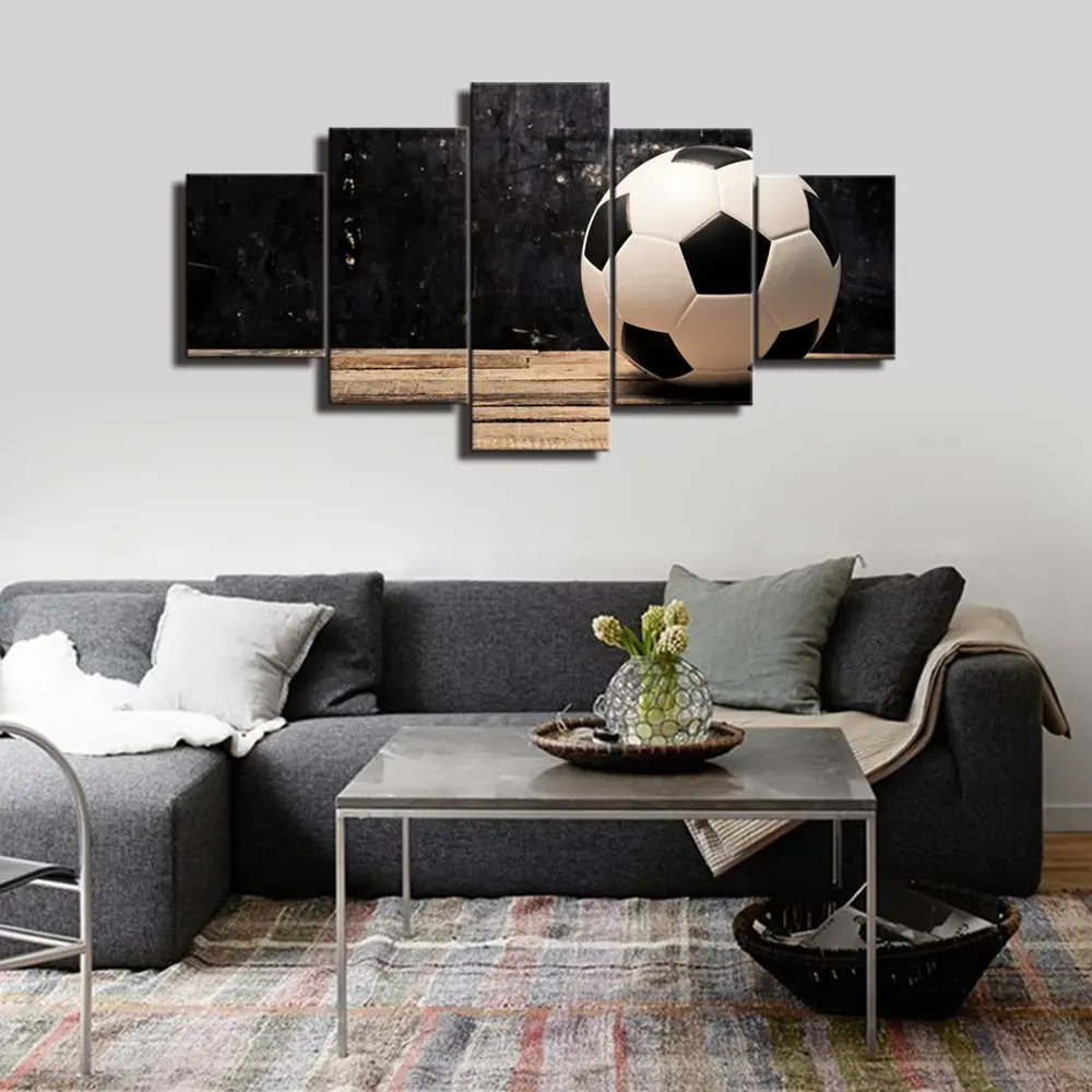 

Soccer Ball On Vintage Background Home Decor Canvas Painting Sports Wall Decor Poster Print Football For Kids Room Wall Art Gift