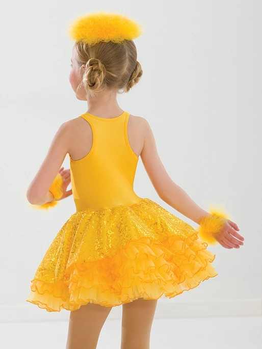 Детская юбочка с утиным пером детское платье для сценического представления