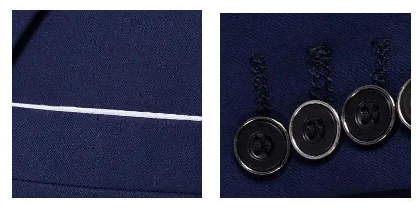 Синие мужские облегающие костюмы из 2 предметов свадебные с отворотом на одной