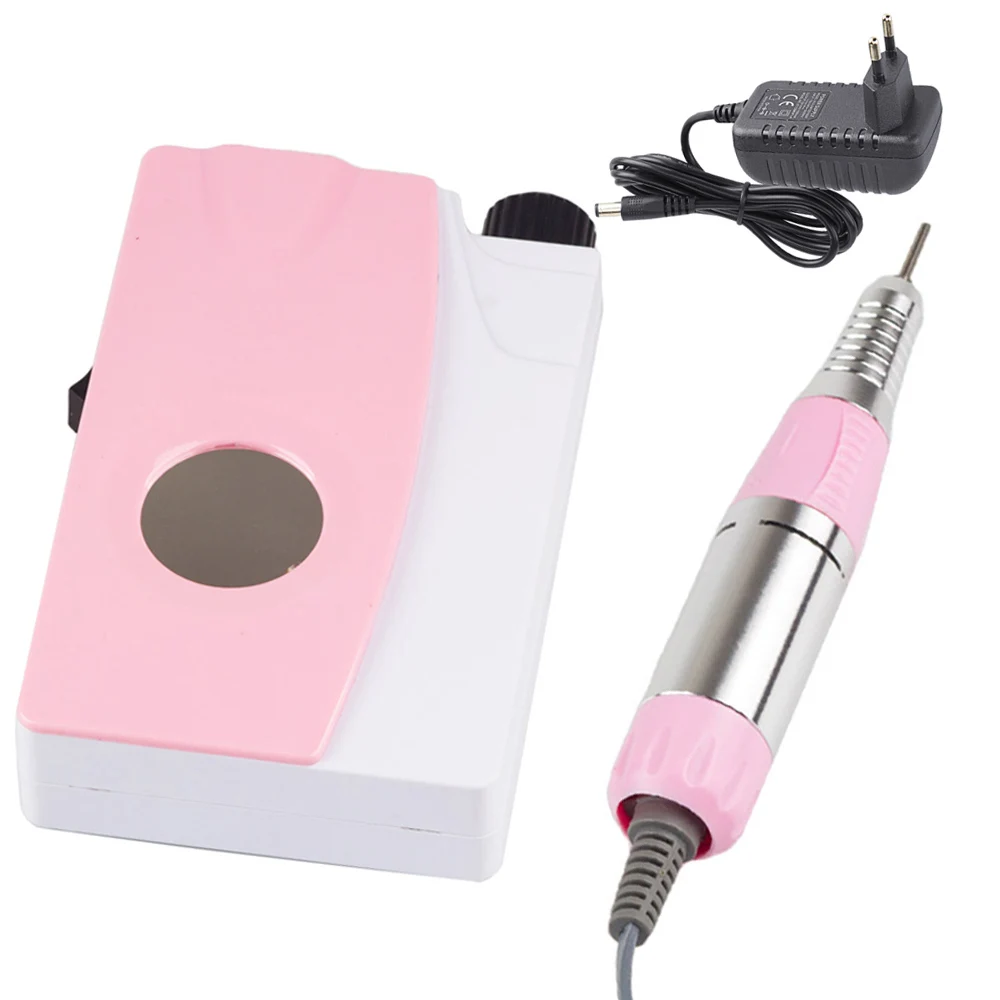 Feecy 919 pink EU Дрель для ногтей портативная электрическая машинка для ногтей профессиональные инструменты оборудование с перезаряжаемым беспроводным маникюром педикюр - Цвет: Feecy 919 pink EU