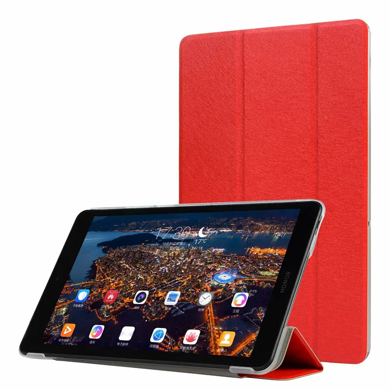 Откидная подставка из искусственной кожи чехол для huawei MediaPad T5 8,0 JDN2-W09/AL00 8 дюймов чехол для планшета huawei Honor Pad 5 8,0 Fundas - Цвет: red