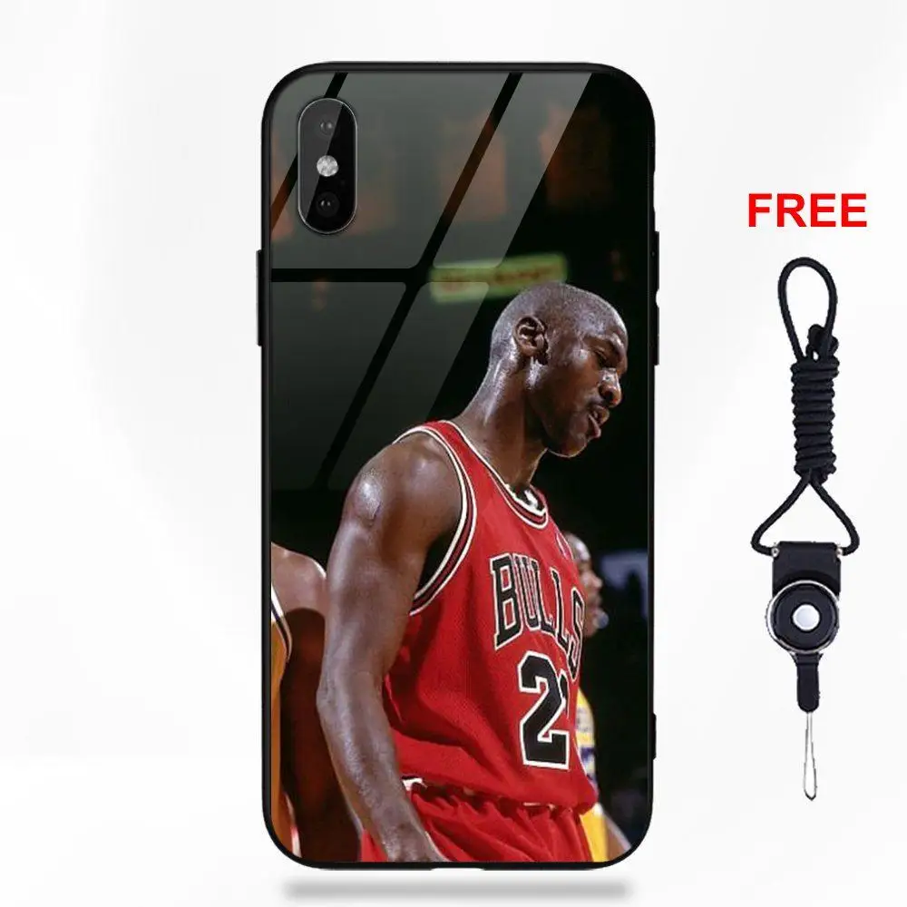 as picture Майкл Джордан баскетбольные доски для Apple iPhone 5 5C 5S SE 6 6S 7 8 Plus X XS Max XR мягкая ТПУ Рамка+ закаленное стекло Лидер продаж - Цвет: as picture
