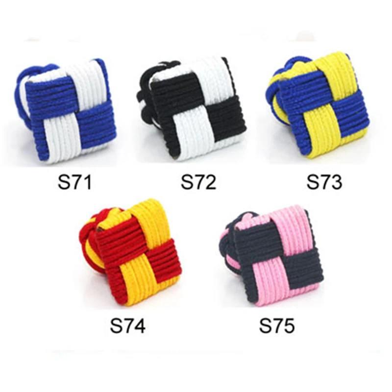 

Hot sale 5 pairs / lot square silk Knot cufflinks S66-S90 color can be mixed handmade drop shipping
