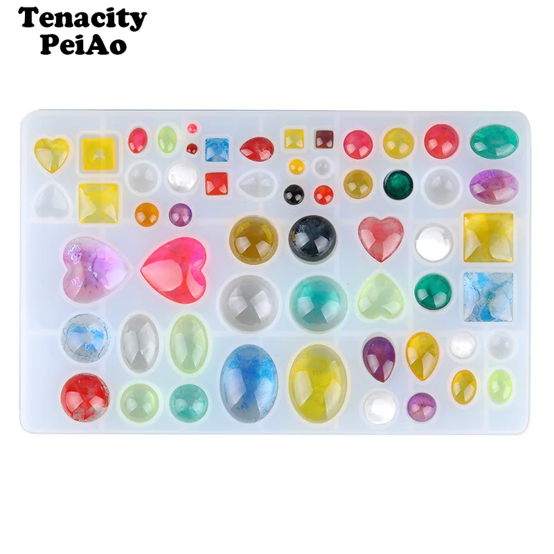 

Diy Crystal Epoxy Resin Mold Cabochon Silicone Molds for Pendant Earring Bracelet Jewelry Making