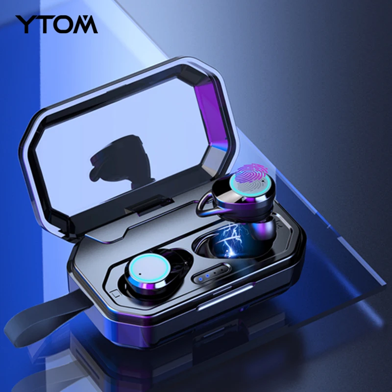 YTOM, беспроводные наушники 5,0, Bluetooth, 3D, с 3000 мА/ч, Дополнительный внешний аккумулятор, звуковой сигнал, бас, IPX6, уличные беспроводные наушники для IOS, Android
