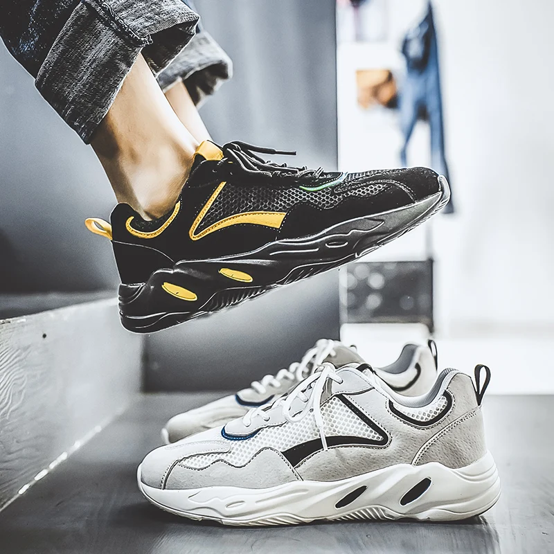 QWEDF мужская модельная обувь на каблуке-столбике кроссовки для мужчин шнуровке