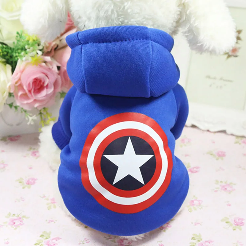 D-Captain Fashion Pet Dog Hoodie Coat Winter Dog Clothes for Small Dogs Chihuahua Yorkies Sweatshirt Puppy Cat Costume Dogs Pets Clothing - Цвет: D-Captain