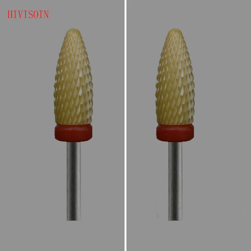 

2 Pcs/Lot Yellow Ceramic Nail Drill Bit - Flame Bit - F (3043.060)