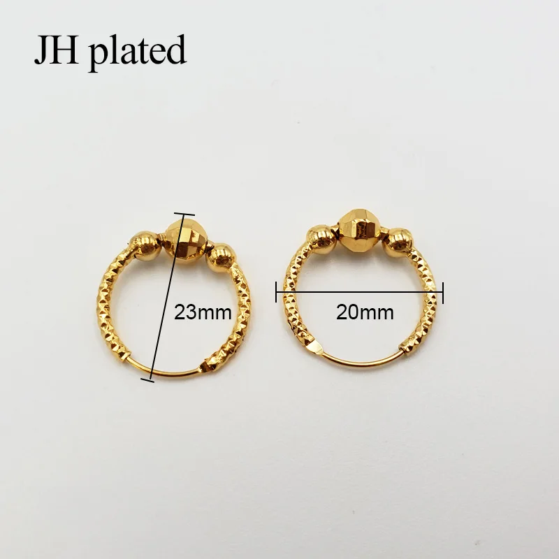 JHplated Мода 24K маленький золотого цвета серьги для женщин/девушек ювелирные изделия эфиопские, африканские, аравийские, Ближний Восток лучший подарок
