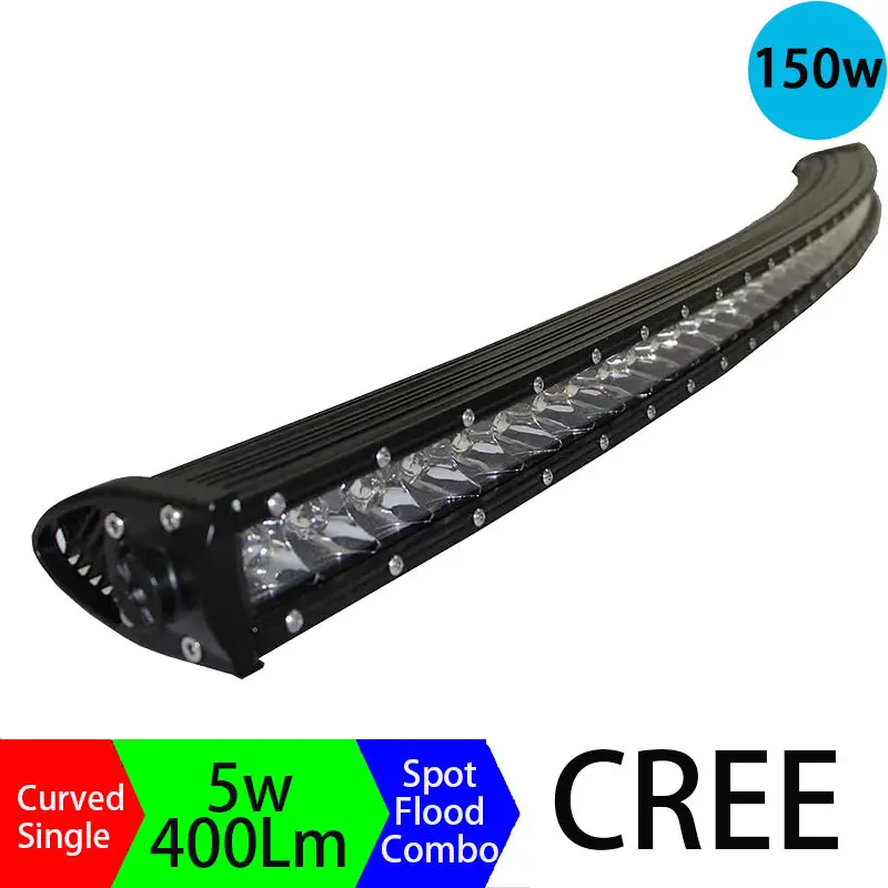 Сверхтонкий Однорядный изогнутый 3d-светильник 150 Вт на дальние расстояния для