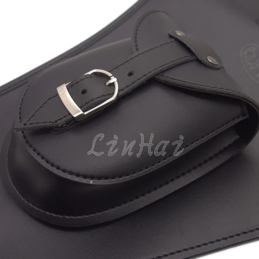 Мотоциклетная черная искусственная кожа двойная крышка для газового бака сумка