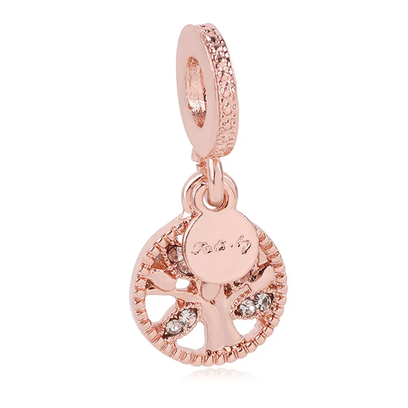 P-097 Новинка,,, 925 бусинка из ленты, розовое золото, эмаль, подвеска, Подходит для Пандора, браслет, ожерелье, сделай сам, Женские Ювелирные изделия - Цвет: P-097