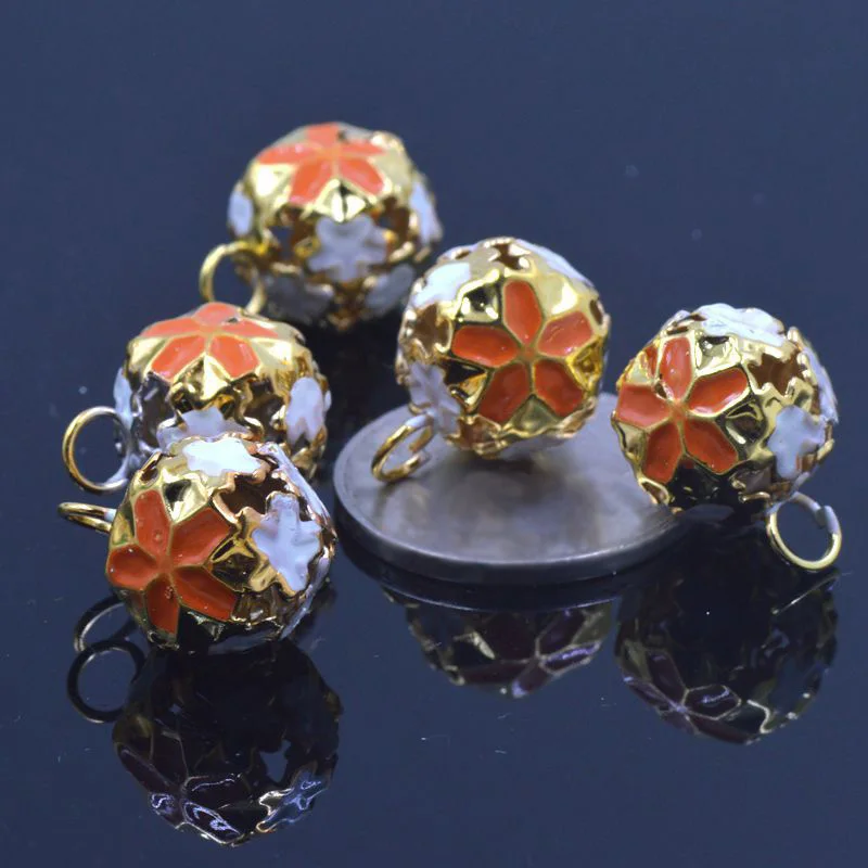 5 шт./лот 14 мм цветок мяч Bells Утюг колокольчики DIY ювелирных Аксессуары украшение