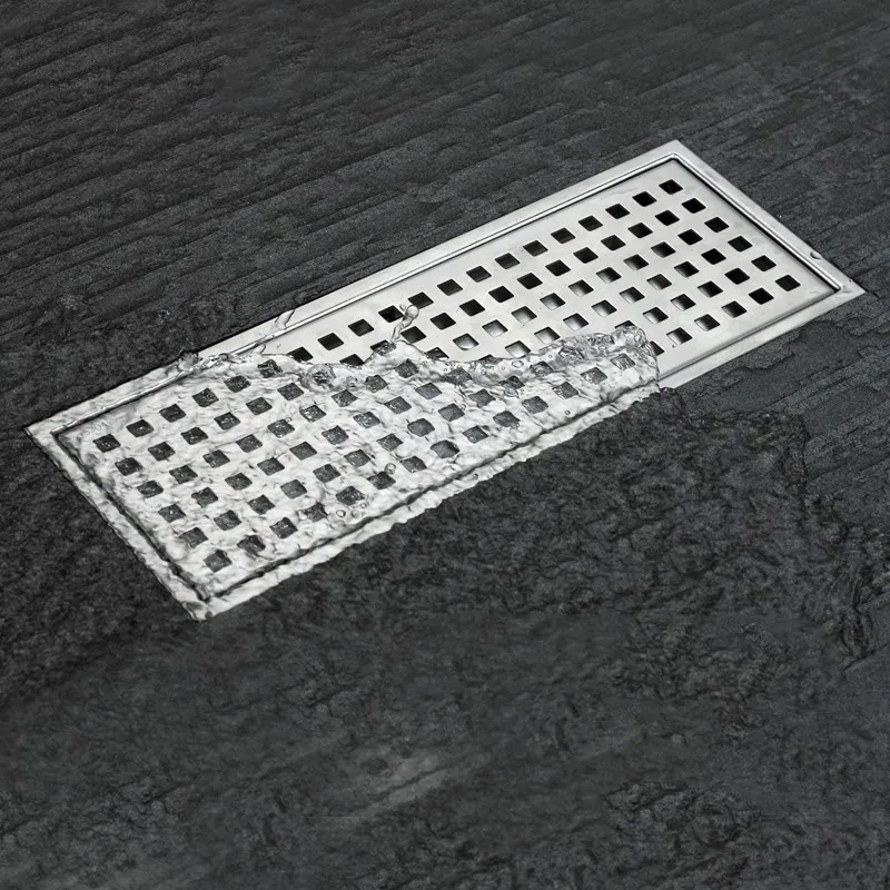 

Stainless Steel Shower Floor Drain with Removable Cover 11.8-Inch Long, Brushed Finish