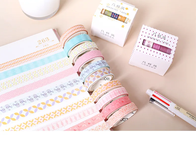 5 рулонов/комплект тонкий лента Washi, фото альбом, ежедневник, сделай сам, декоративная изоляционная лента, в японском стиле Стикеры Скрапбукинг Основные лента