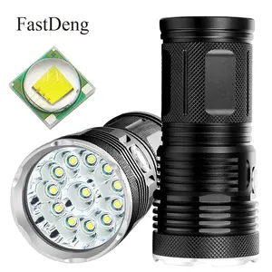 Светодиодный фонарик высокой мощности, прожектор 6, 12, 18 x T6, светодиодный фонарь онарик 7600 люмен, водонепроницаемый фонарик с батареей 4*18650 + usb зарядка
