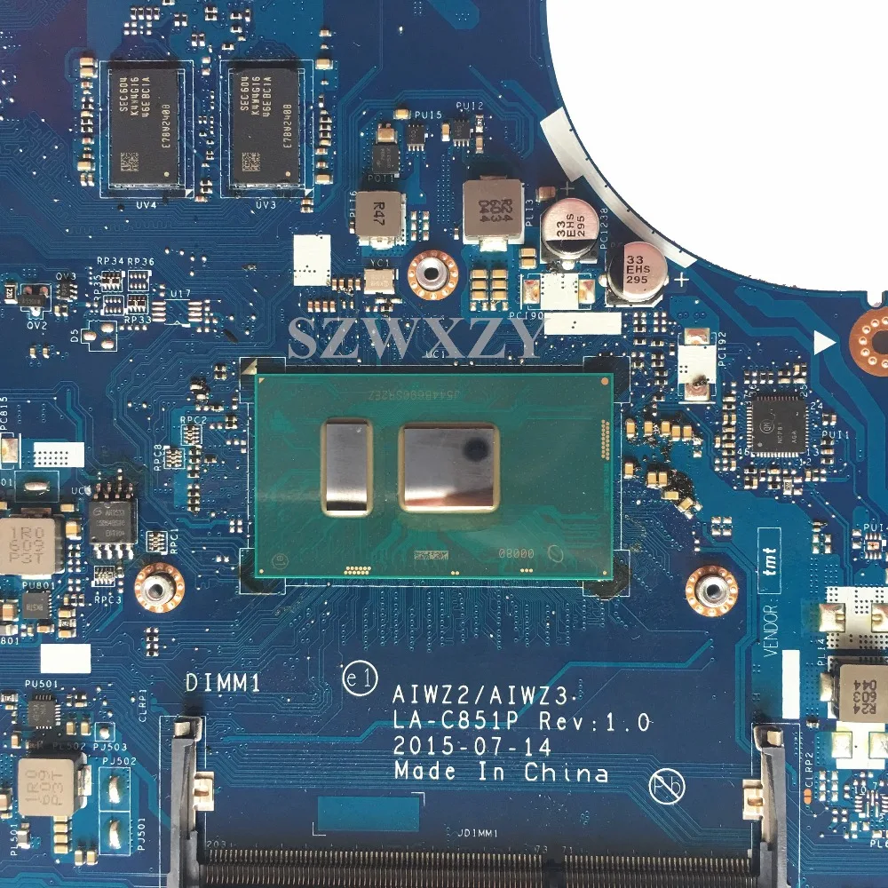 Для Lenovo 500-15ISK материнская плата для ноутбука с I7-6500U процессором AIWZ2/AIWZ3 LA-C851P
