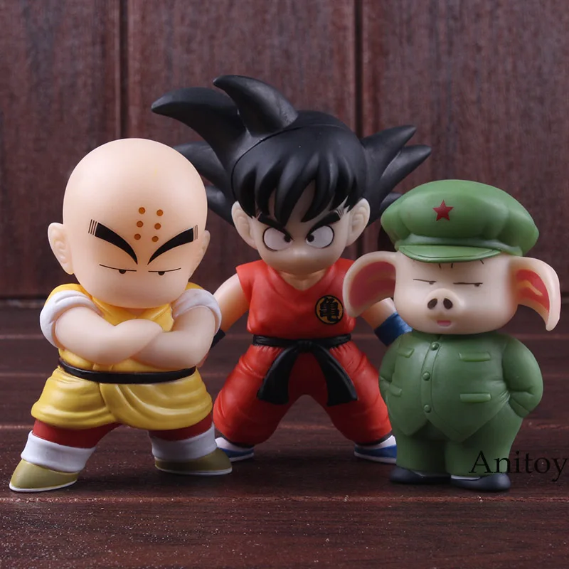 Игрушки Dragon Ball Gokou Son Goku Krillin Klilyn Oolong Dragon Ball ПВХ Аниме Фигурки Коллекционная модель игрушки 3 шт./компл