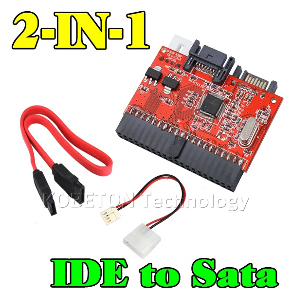 Адаптер kebidu 2 в 1 адаптер SATA-IDE 40-контактный дисковый для ATA 133 100 HDD CD DVD | Электроника