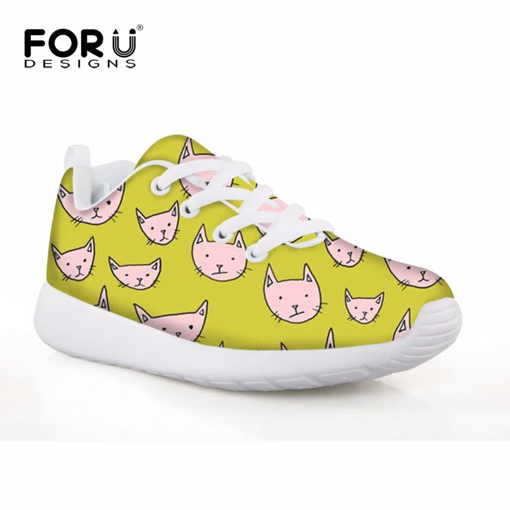 FORUDESIGNS/Осенняя спортивная обувь с милыми кошками для детей кроссовки мальчиков
