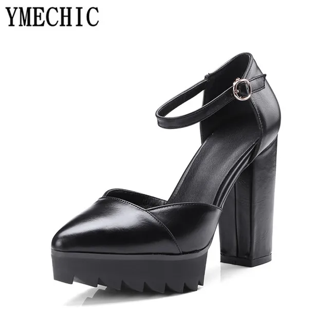 Летние туфли YMECHIC 2018 с острым носком на очень высоком каблуке ремешком щиколотке