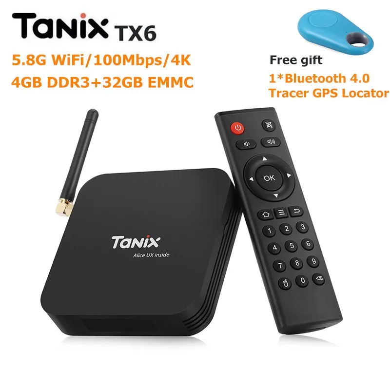 Tanix TX6 ТВ Box Allwinner H6 4 Гб DDR3 + 32 GB EMMC 2 ГГц 5 8 Wi-Fi BT5.0 Поддержка K H.265 100 Мбит/с для Android 7 0