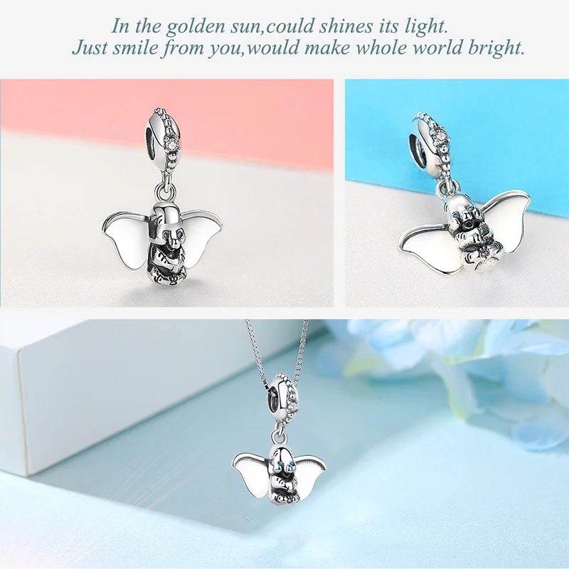 Wholesale 5PCS Fit Luxury Brand Bracelet Dumbo Pendant Charm Sterling Silver 925 Bead for Jewelry Female Gift | Украшения и