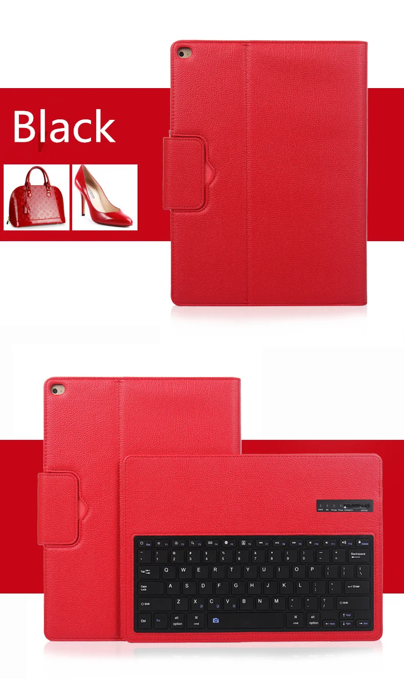 Kemile роскошный чехол с Bluetooth клавиатурой для ipad pro 12,9() Беспроводная клавиатура для ipad pro 12,9 дюймов pu кожаный чехол для клавиатуры