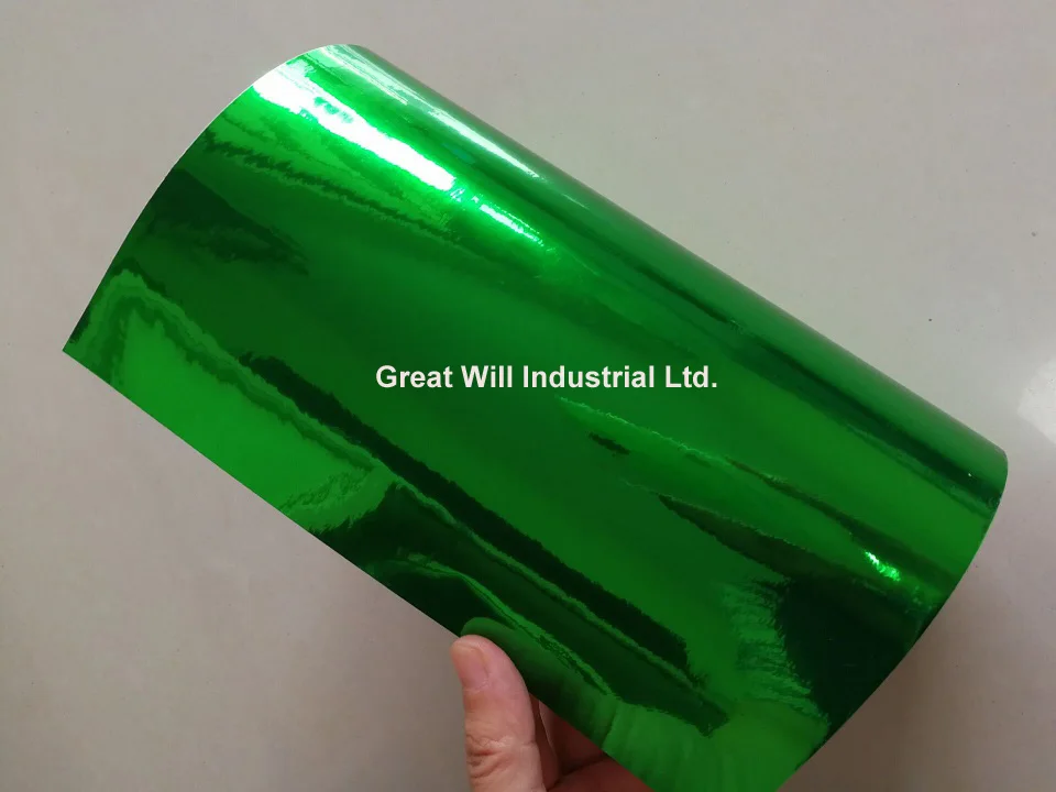 Зеленая безвоздушная зеркальная виниловая пленка наклейка лист Стайлинг