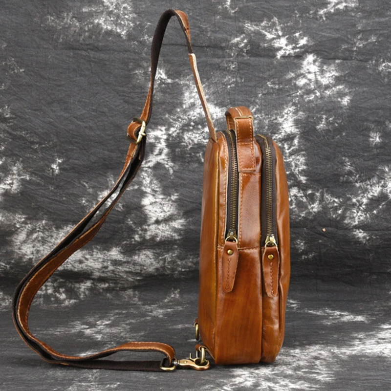 Мужская сумка из натуральной кожи на ремне рюкзак с кисточками цветной кошелек