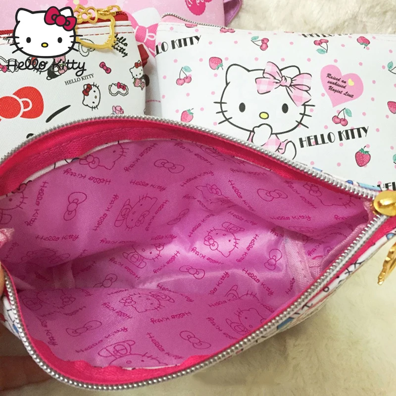 Милый мультяшный кошелек Hello Kitty hellokitty женские кожаные кошельки клатч для девочек
