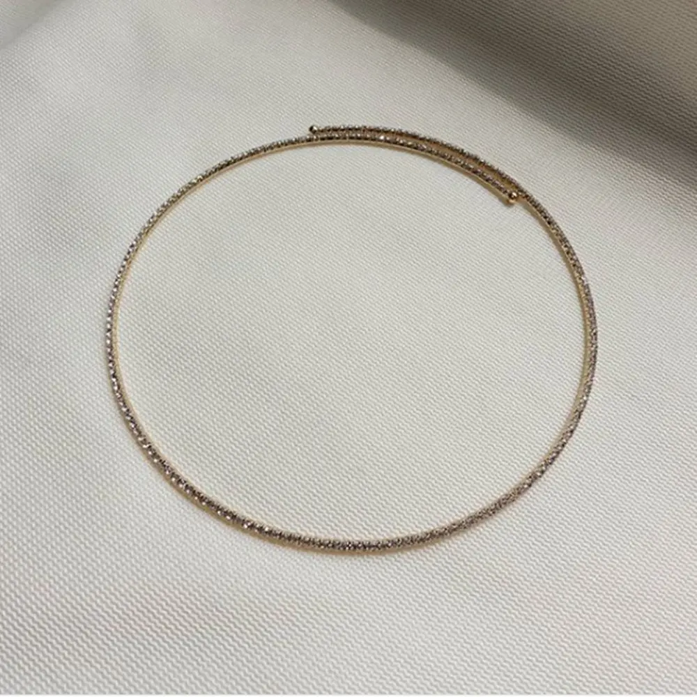 StoneFans стразы ожерелья чокер крутящийся Ошейник женский эффектный простой