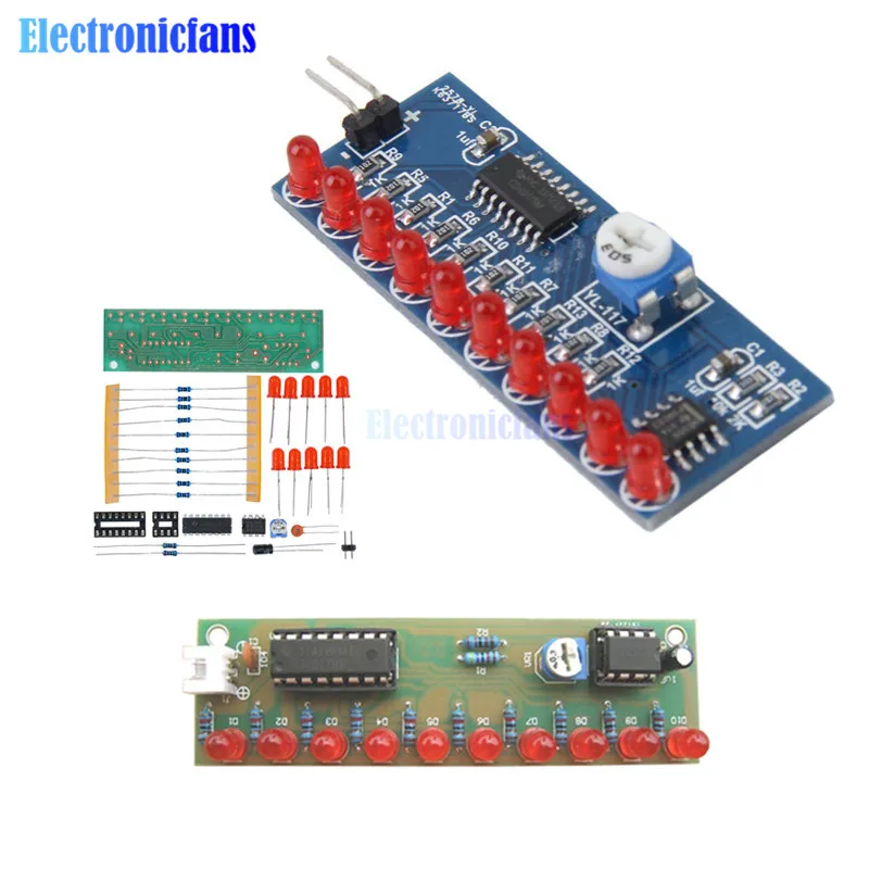 Свет воды течет свет светодиодные мигающие огни DIY Kit стробоскоп NE555 + CD4017