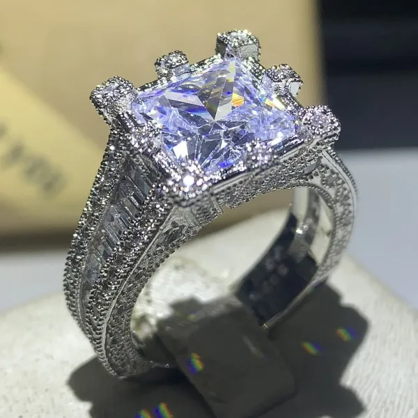 Style 1 Choucong, новинка,, винтажное ювелирное изделие, 925 пробы, серебро, принцесса, огранка, 5А, CZ, цирконий, женское свадебное кольцо, набор - Цвет основного камня: Style 1