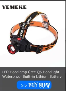 Светодиодный налобный фонарь Cree Q5 Водонепроницаемый встроенный литиевый аккумулятор Перезаряжаемый Головной фонарь 3 режима масштабирования фонарик с зарядным устройством