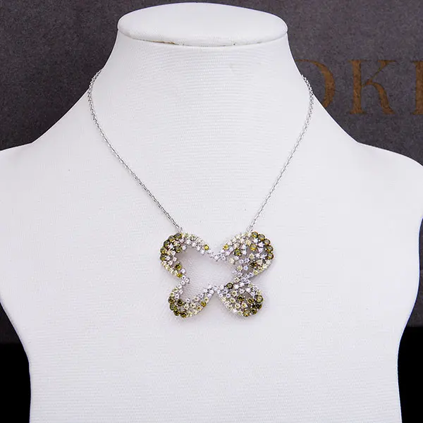 Olive Green Подарок на день матери Модное изящное ожерелье-чокер Персонализированные Бабочки гибкое ожерелье для женщин девушка жена подарок - Окраска металла: Olive Green