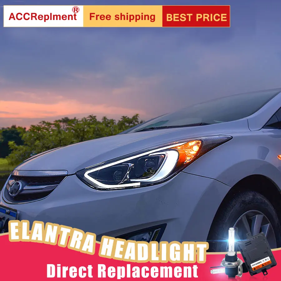 2 шт. светодиодный ные фары для Hyundai Elantra 2013-2016 Автомобильные ангельские глазки
