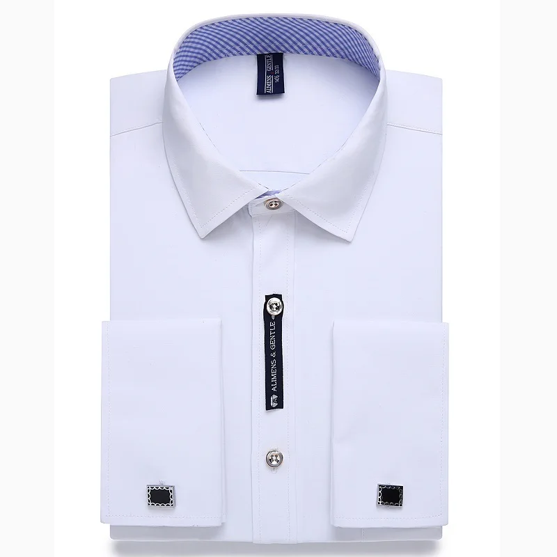 FS20 Ali Мужская s& Gentle Мужская рубашка с французскими манжетами мужская однотонная полосатая стильная запонка с длинным рукавом включает в себя модная новинка - Цвет: FS20