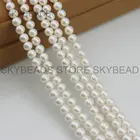 Круглые бусины AAAA из белого пресноводного жемчуга, 7-8 мм, для изготовления свадебных украшений