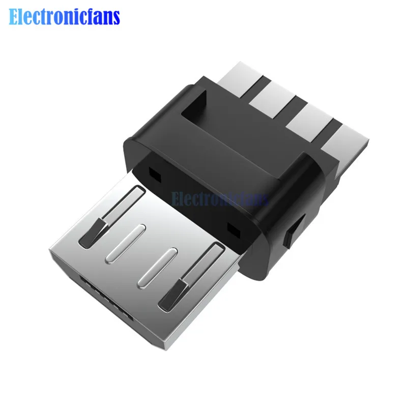 10 шт. DIY Micro USB с разъемом папа разъемы Комплект ж/крышки черный Diy Электронный Kit |