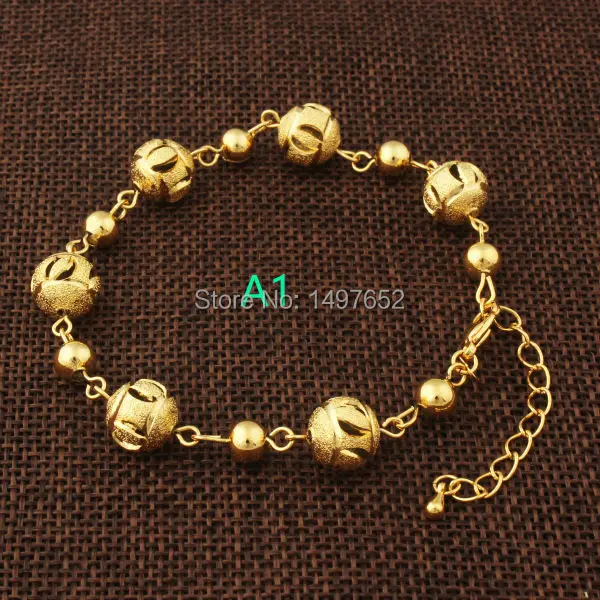 Новый модный браслет с круглыми бусинами для женщин мужской золотого цвета 18