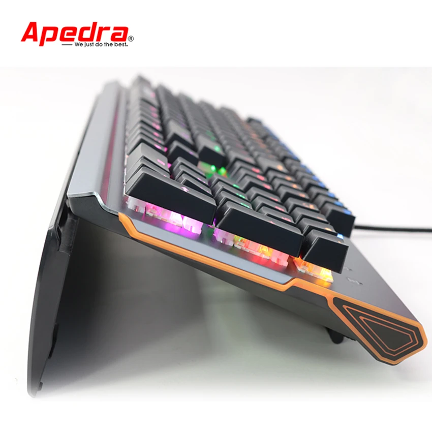 Игровая клавиатура для ПК, проводная USB металлическая панель, плавающая подсветка, механическая клавиатура с креплениями для рук, игровой плеер для Dot2