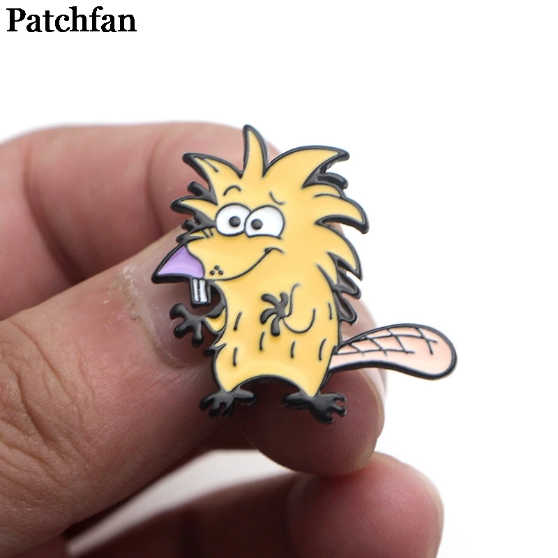 Patchfan Angry Beaver цинковый сплав галстук булавки значки para рубашка сумка Одежда Кепка рюкзак броши для обуви Значки украшения A2041