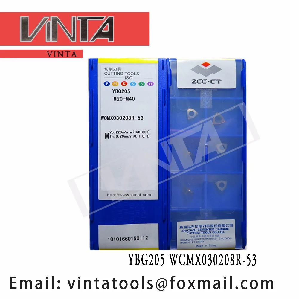 

high quality 10pcs/lots YBG205 WCMX030208R-53 cnc carbide turning inserts