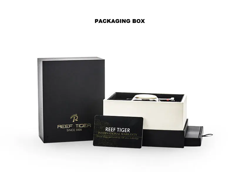 Reef Tiger Settle Serier RGA1639 мужские деловые модные часы Hallow Out Dia автоматические механические наручные часы с кожаным ремешком