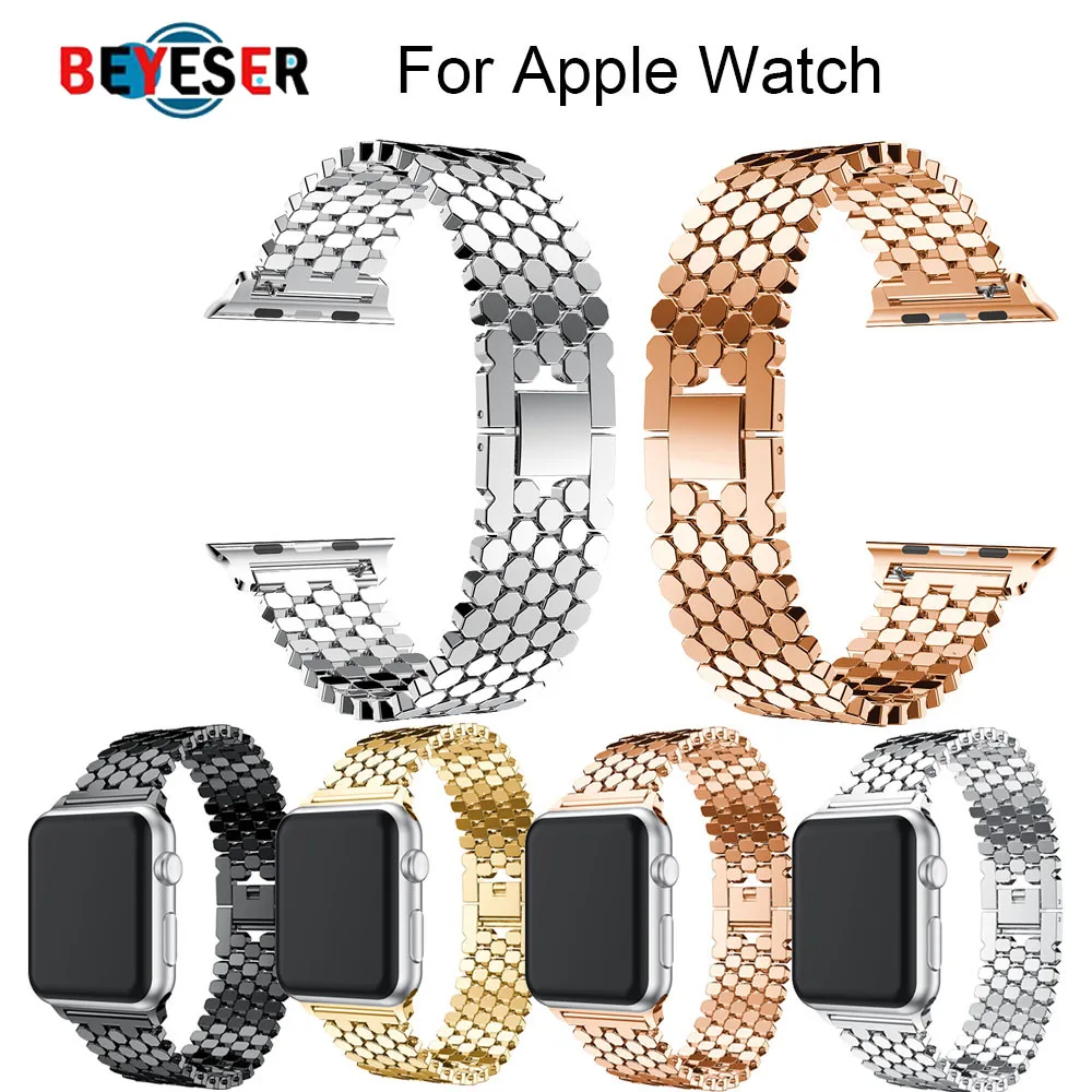 

Ремешок звеньевой из нержавеющей стали для apple watch band 42 мм/38 мм/40 мм/44 мм, браслет starp для iwatch series 5 4 3 2 1
