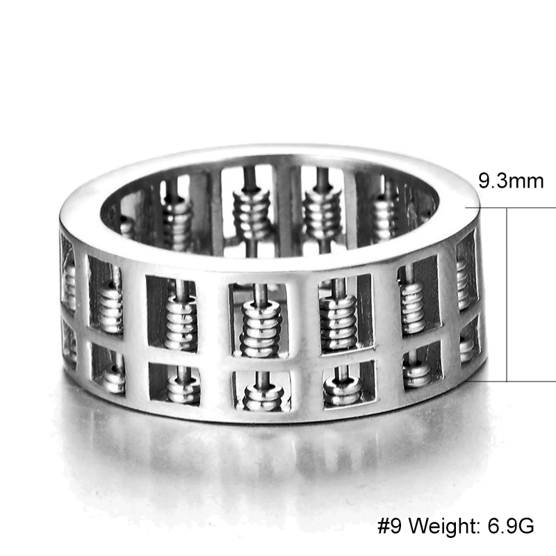 V-COOL Fashion Abacus Ring For Men Women High Quality Maths Number Jewelry Stainless Steel Charm Gift VR262 | Украшения и