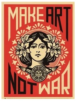 Сделать искусство не войны Искусство Плакат на холсте из ткани с принтом Шепард