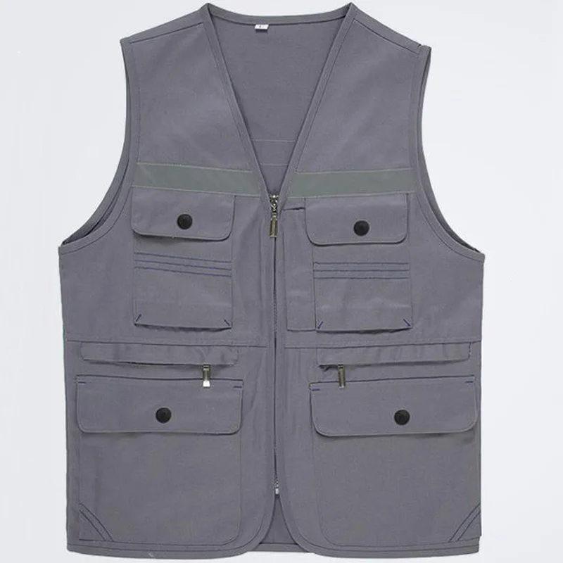 Gray Safety Vest Светоотражающие сигнальный жилет безопасности рабочая одежда Reflectante Chaleco День Ночь защитный жилет для Велоспорт Открытый трафика DFZ021 - Цвет: Gray Safety Vest