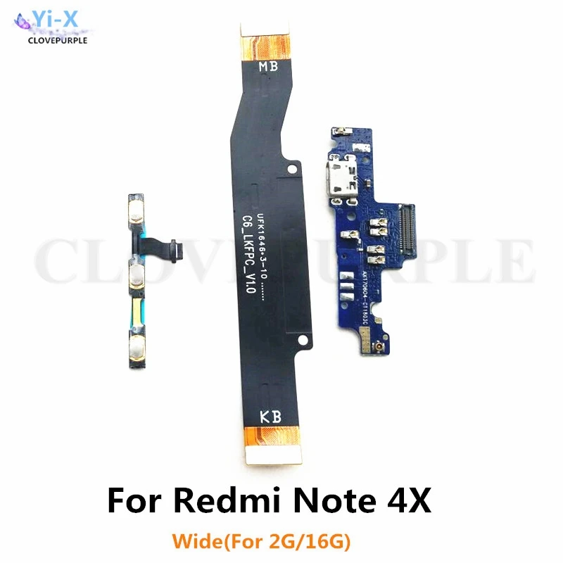 Для Xiaomi Redmi Note 4X (широкий) Громкость питания и USB Зарядка Док-станция зарядное